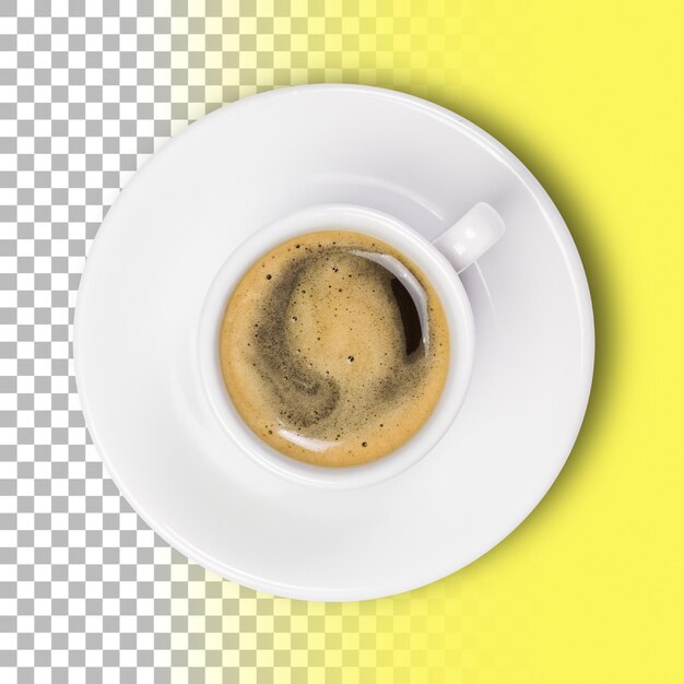 A cup of coffee with a design on the side of it