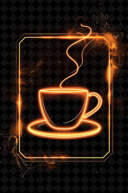 A cup of coffee with a fire on the background