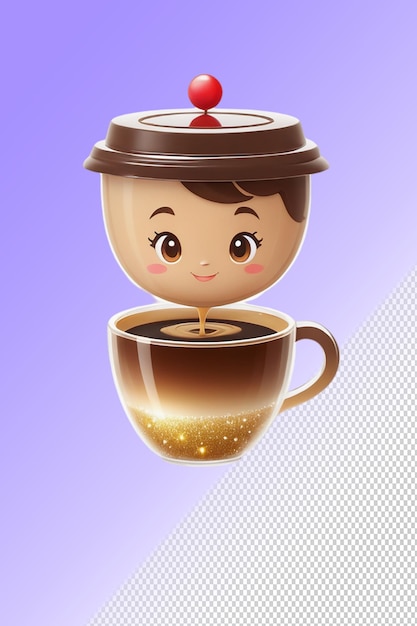 PSD a cup of coffee with a person on it