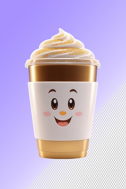 PSD a cup of coffee with a smiley face on it