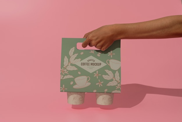 Cup drink holder mockup
