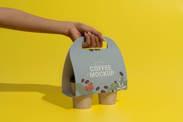 Cup drink holder mockup