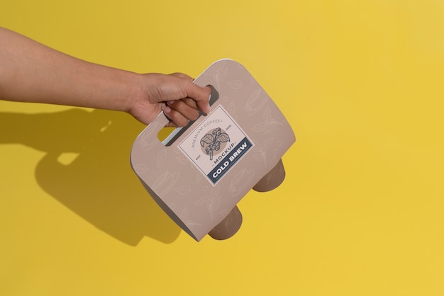 Cup drink holder mockup