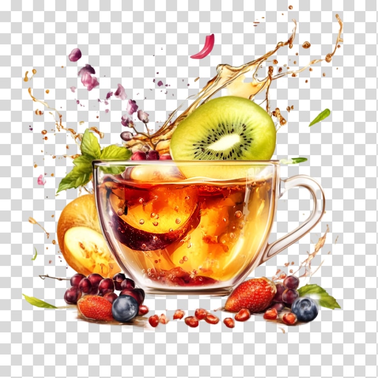 PSD a cup of green tea png cutout isolated on transparent background