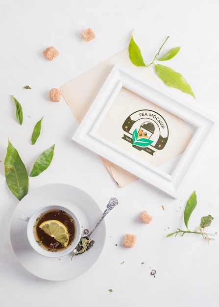 PSD cup of herbal tea mock-up