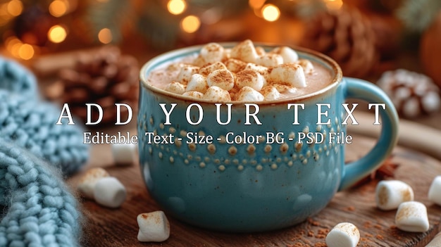 PSD cup of hot cocoa with marshmallows