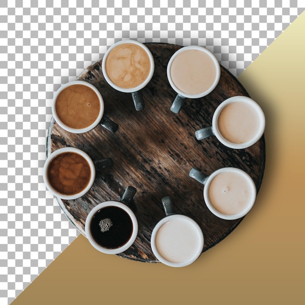 PSD a cup of latte isolated on transparent background