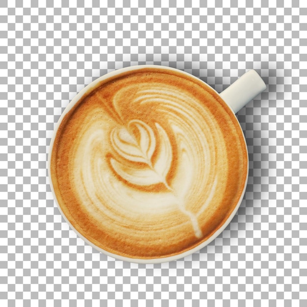 A Cup of latte isolated on transparent background