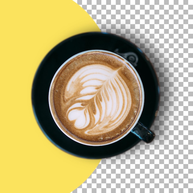 PSD a cup of latte isolated on transparent background