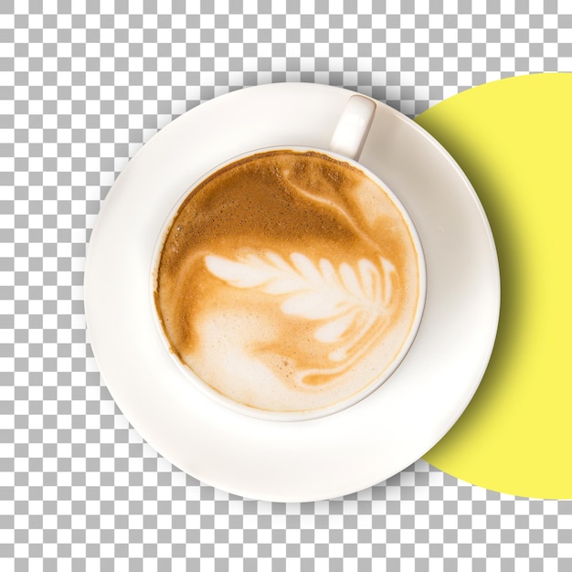 PSD a cup of latte isolated on transparent background