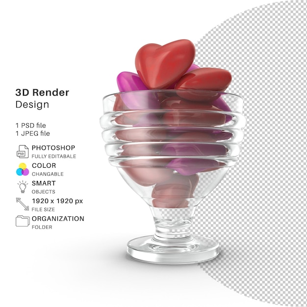 PSD cup of love modellazione 3d file psd cioccolato realistico