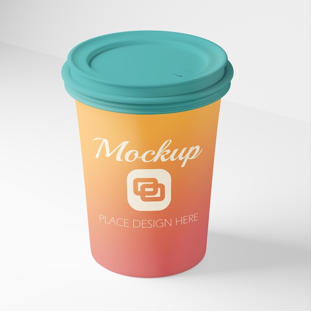 Cup mockup top side view