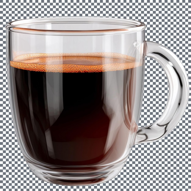 PSD 透明な背景に隔離された黒いコーヒーのカップ