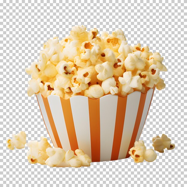 A cup of popcorn isolated on transparent background