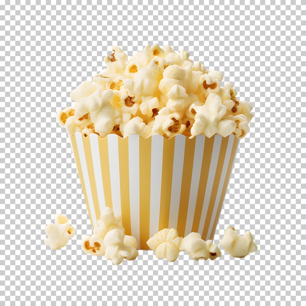 PSD una tazza di popcorn isolata su uno sfondo trasparente