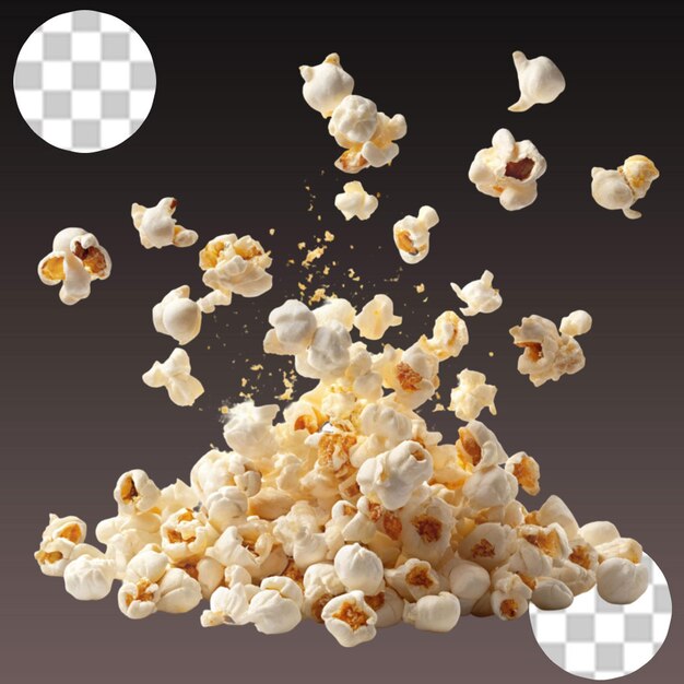 PSD a cup of popcorn isolated on transparent background