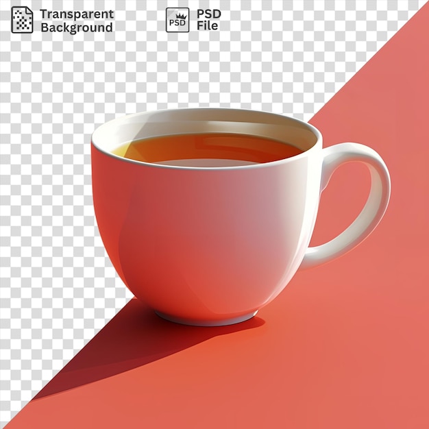 PSD cup of tea on a pink background