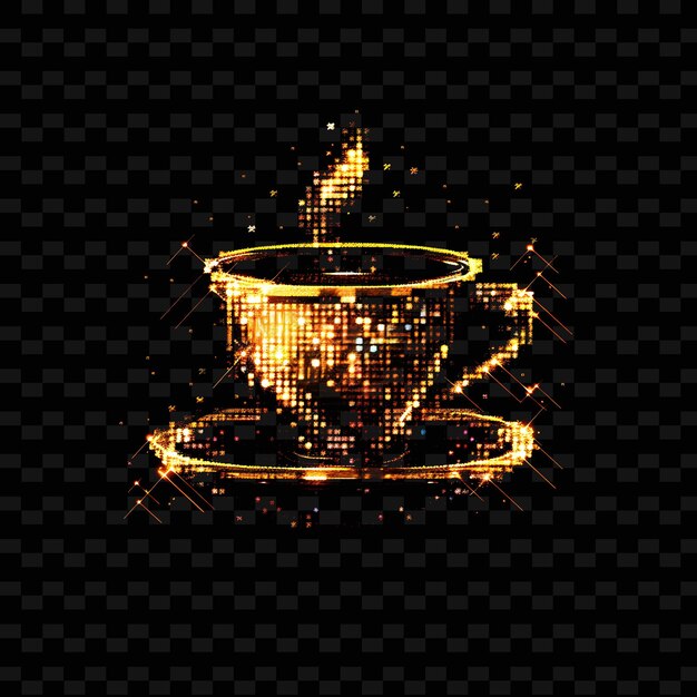 PSD a cup of tea with a gold rim and a gold ring on it