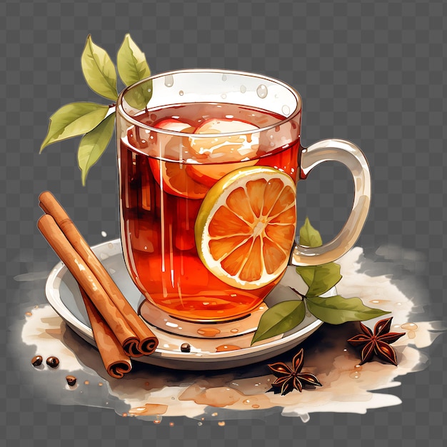 PSD a cup of tea with a lemon on it