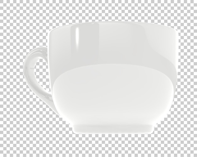 Cup on transparent background 3d rendering illustration