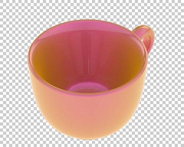 Cup on transparent background 3d rendering illustration