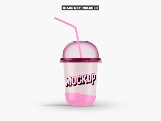 Cup with Straw Mockup