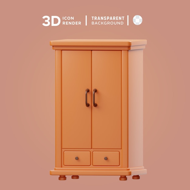 PSD cupboard 3d illustration rendering