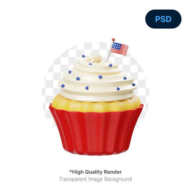 PSD cupcake 3d ikona premium psd