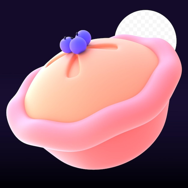 PSD cupcake in 3d rendered graphic