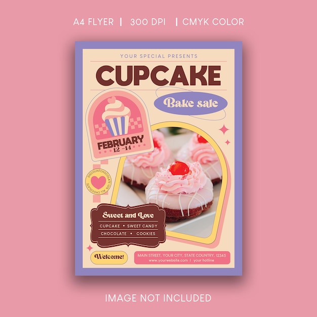 PSD cupcake bake sale flyer