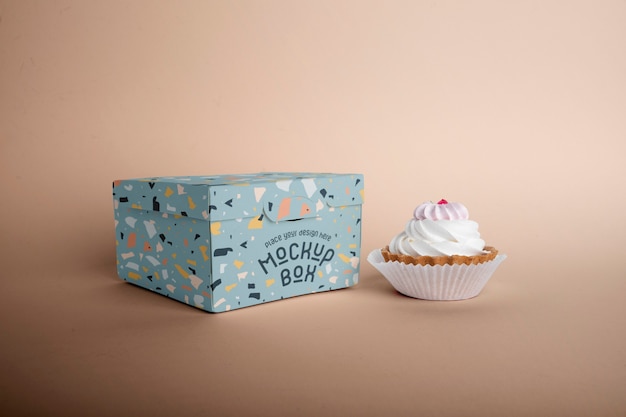 PSD cupcake  bakery packaging mockup