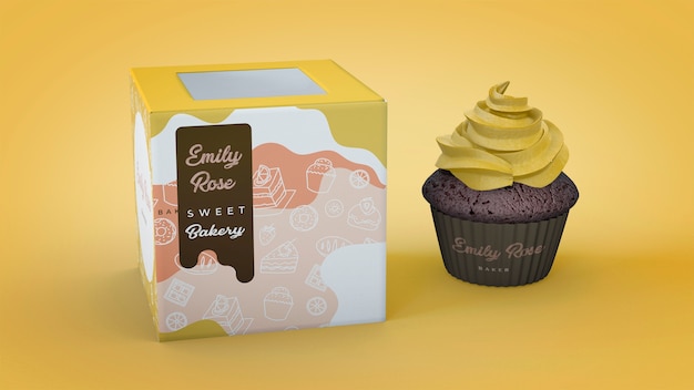 Mockup di branding di cupcake