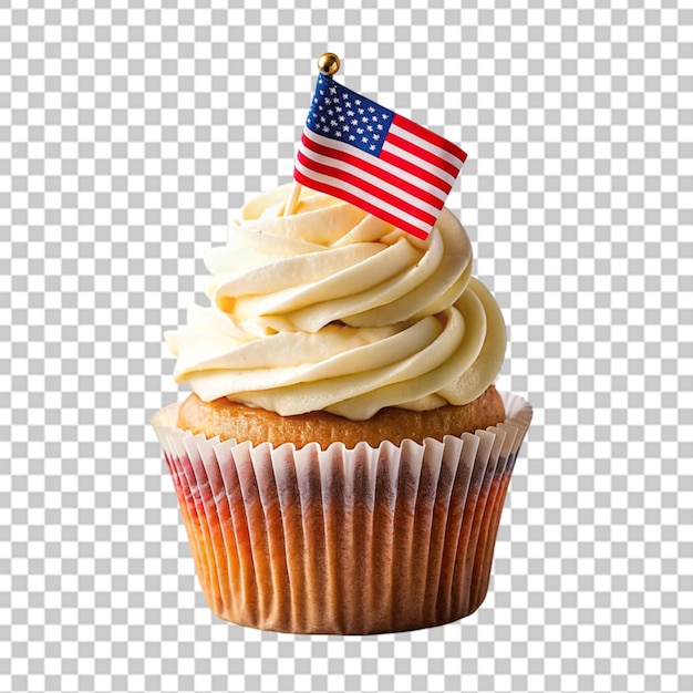 PSD cupcake decorated with usa flag