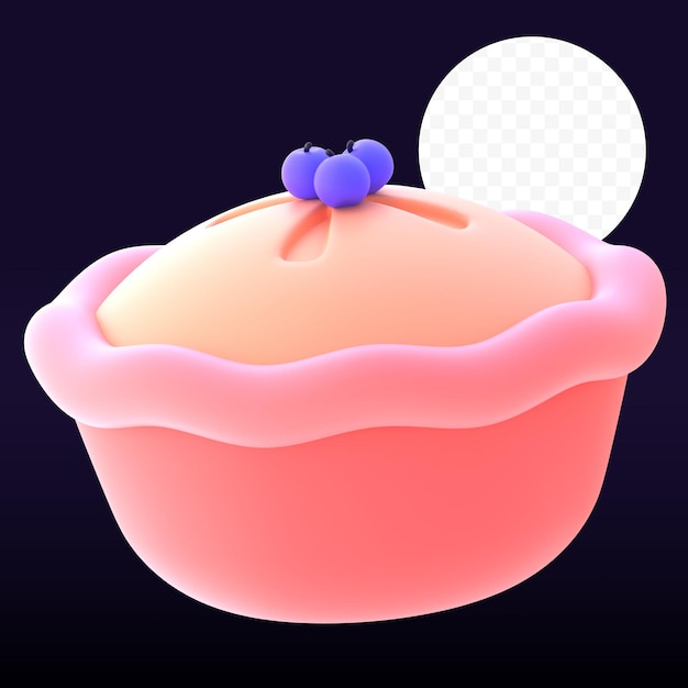 PSD cupcake in 3d grafisch teruggegeven