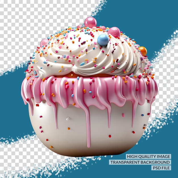 PSD cupcake isolated vector 3d png clipart transparent isolated background