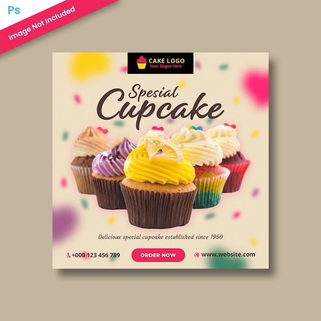 Cupcake social media template