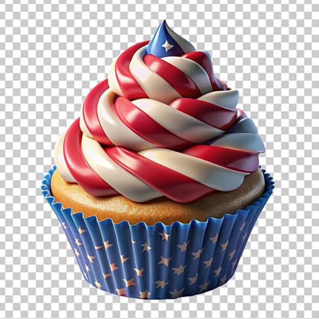 Cupcake with american flag frosting