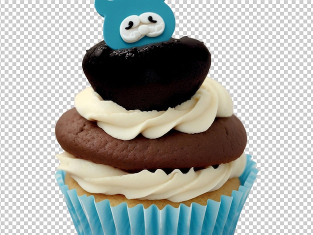 PSD cupcake with a moustache in father day theme