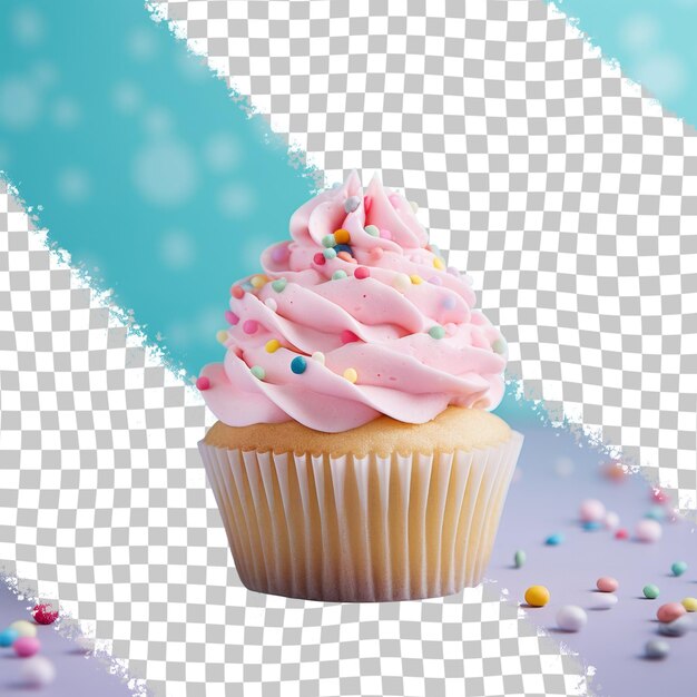 PSD un cupcake con glassa rosa e spruzzate su di esso