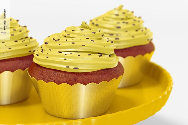 PSD cupcakes met wrapper mockup