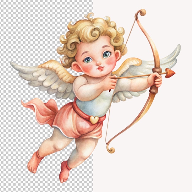 Cupid Z łukiem I Strzałą W Ręku Generatywny Ai Na Przezroczystym Tle