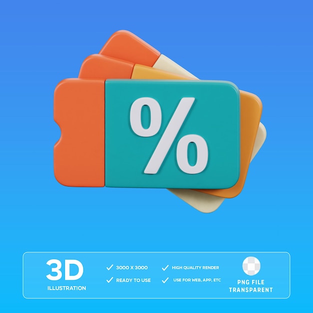 Иллюстрация 3D-иконы купона