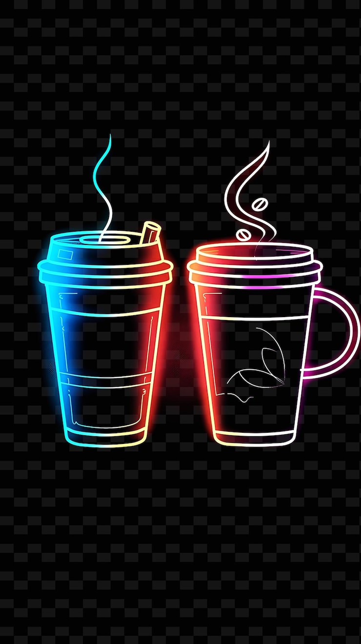 PSD cups of coffee with a steam coming out of them