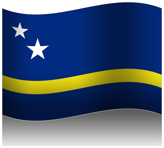 Curaçao vlag waaien 3d