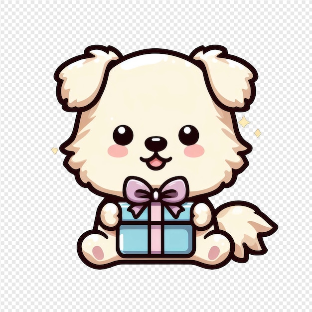 PSD curious baby dog png sticker