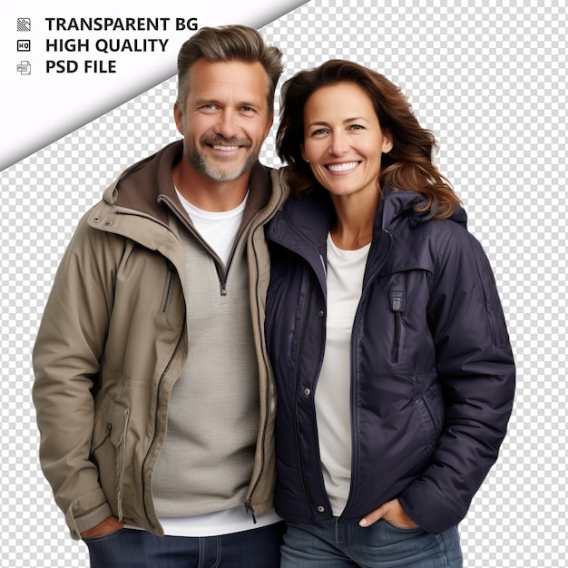 PSD curious white couple ultra realistic style white backgrou