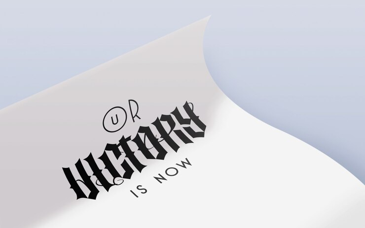 PSD curl paper black logo mockup