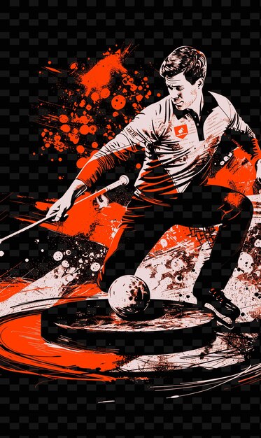 PSD curling player sliding stone with controlled pose with focu illustration flat 2d sport backgrounds