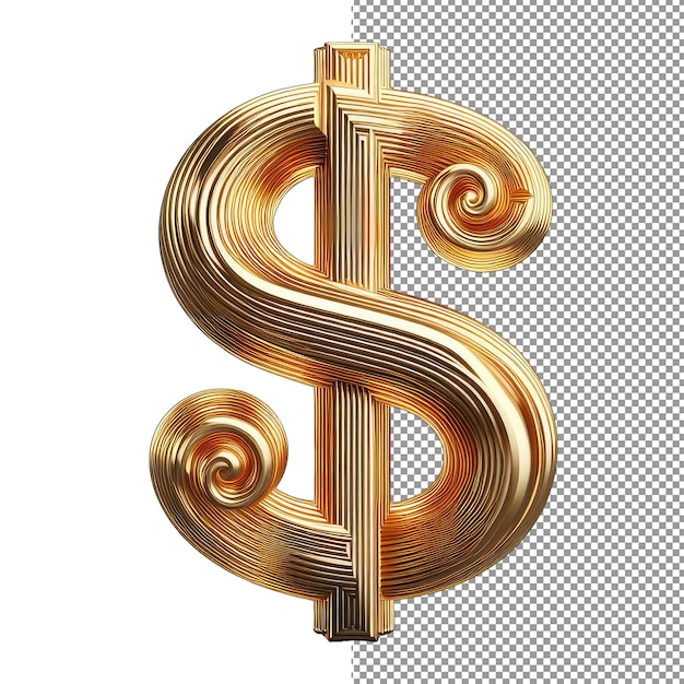 PSD simbolo del dollaro isolato con fascino di valuta su sfondo png