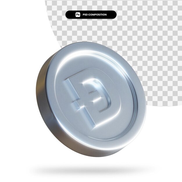 Currency coin 3d rendering isolated